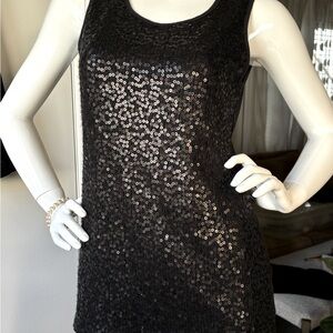 ISDA & CO Sequined Black Tank Top